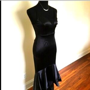 Beautiful black satin dress for special occasion